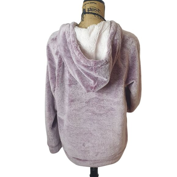 Members Mark Womens Plush Hoodie M Purple Cozy Buttery Soft Pullover Winterwear - Picture 4 of 6